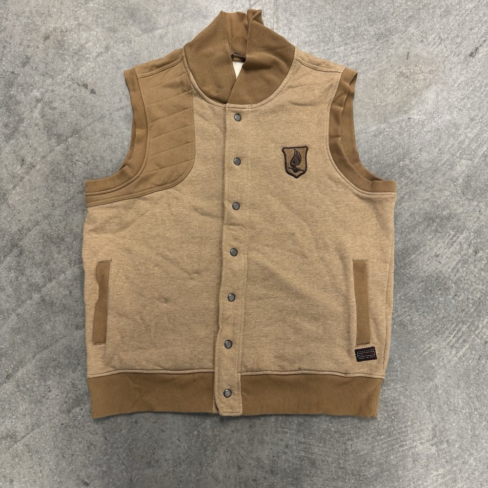 Men's Sean John Brown Vest Cotton Polyester Brown Tan Earthtone Y2K Large
